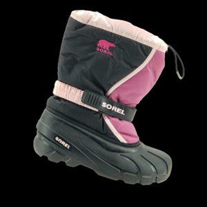 SOREL Womens Pink  Black Insulated Winter Snow Boots 1831 US NY1810-589